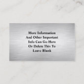 Visitekaartjes van Metal World (Achterkant)