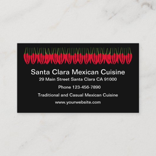 Visitekaartjes van Mexicaans restaurant voor Cuisi (Voorkant)