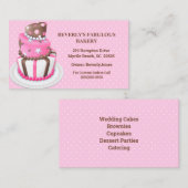 Visitekaartjes van moderne roze bakkerijproducten (Voorkant / Achterkant)