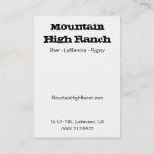 Visitekaartjes van Mountain Ranch (Achterkant)