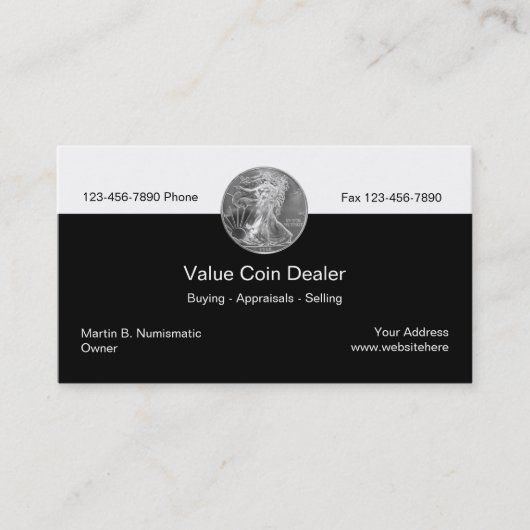 Visitekaartjes van munthandelaar (Voorkant)