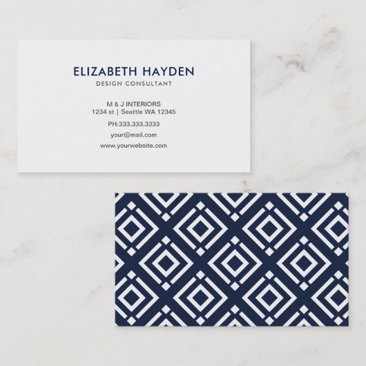 Visitekaartjes van Navy Blue Classy (Voorkant / Achterkant)