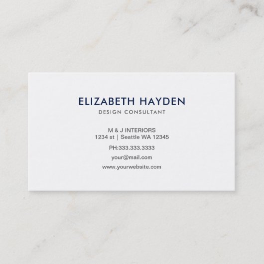 Visitekaartjes van Navy Blue Classy (Voorkant)