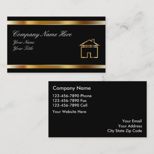 Visitekaartjes van onroerend goed (Voorkant / Achterkant)