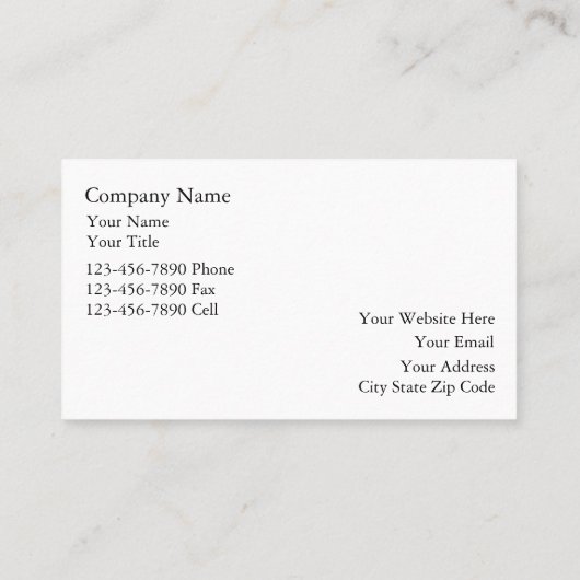 Visitekaartjes van onroerend goed (Achterkant)