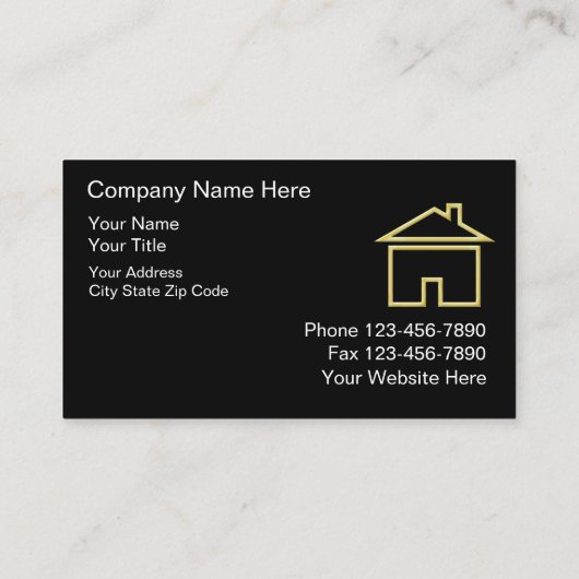 Visitekaartjes van onroerend goed (Achterkant)