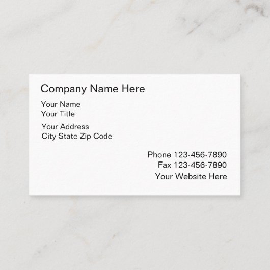 Visitekaartjes van onroerend goed (Achterkant)