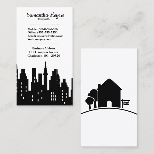 Visitekaartjes van onroerend goed (Voorkant / Achterkant)