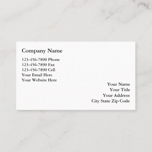 Visitekaartjes van onroerend goed (Achterkant)