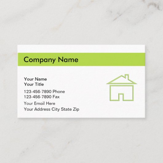 Visitekaartjes van onroerend goed (Voorkant)