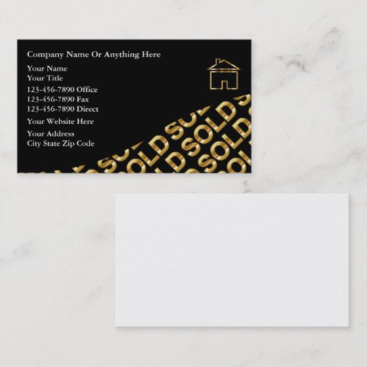 Visitekaartjes van onroerend goed (Voorkant / Achterkant)