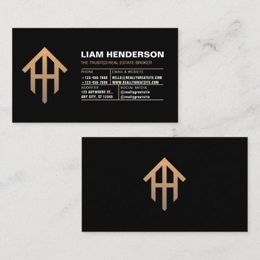 Visitekaartjes van onroerend goed bestellen, Realt (Voorkant / Achterkant)