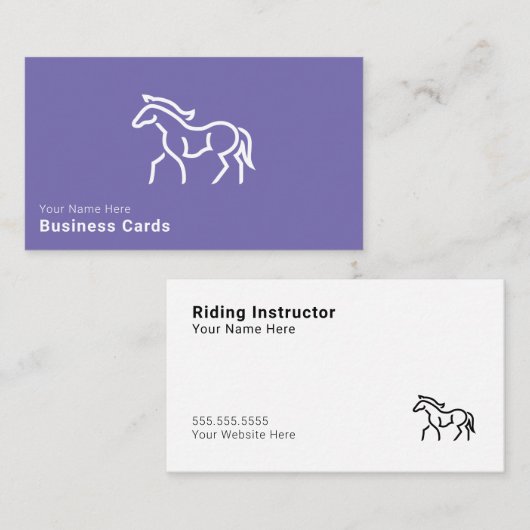 Visitekaartjes van paarden (Voorkant / Achterkant)