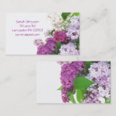 visitekaartjes van paarse bloemen (Voorkant / Achterkant)