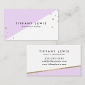 Visitekaartjes van Paarse en goudConfetti (Voorkant / Achterkant)