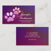 visitekaartjes van paarse gezelschapsdieren (Voorkant / Achterkant)