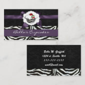 visitekaartjes van paarse taartkasten (Voorkant / Achterkant)