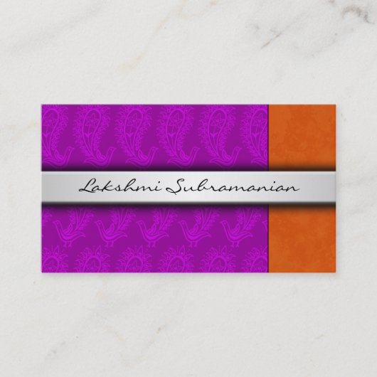 Visitekaartjes van Paisley Peacocks (Voorkant)