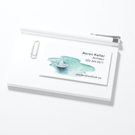 Visitekaartjes van papierbakken voor waterverf