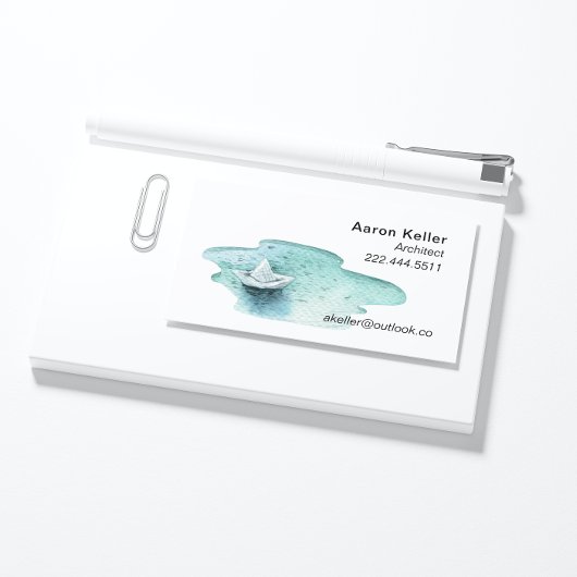 Visitekaartjes van papierbakken voor waterverf