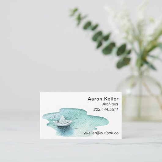 Visitekaartjes van papierbakken voor waterverf (Staand voorkant)