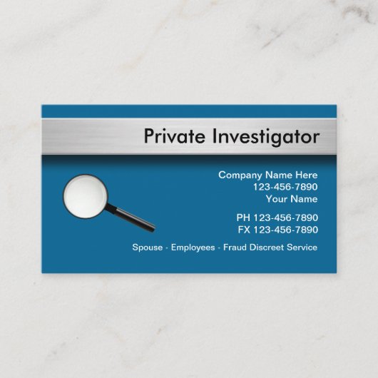 Visitekaartjes van particuliere onderzoekers (Voorkant)