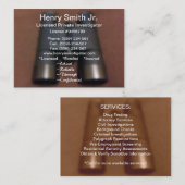 Visitekaartjes van particuliere onderzoekers (Voorkant / Achterkant)