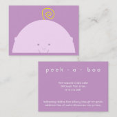 Visitekaartjes van Peek-A-Boo Chubby (Voorkant / Achterkant)