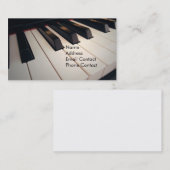 Visitekaartjes van piano-leraar (Voorkant / Achterkant)