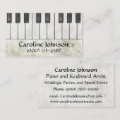 Visitekaartjes van piano-leraar muzikant (Voorkant / Achterkant)