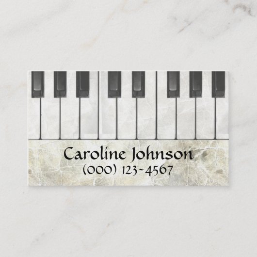 Visitekaartjes van piano-leraar muzikant (Voorkant)