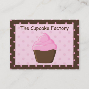 Visitekaartjes van Polka Dot Pink en Brown Cupcake