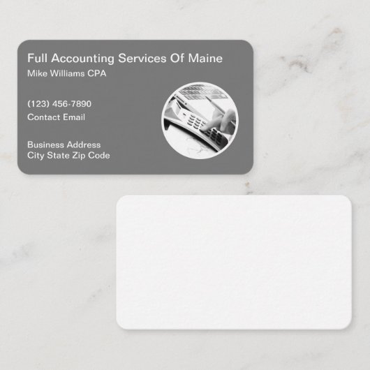 Visitekaartjes van professionele belastingplichtig (Voorkant / Achterkant)