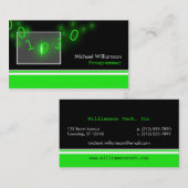 Visitekaartjes van programmeur Green 1 en 0 (Voorkant / Achterkant)