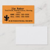 Visitekaartjes van raapbladeren (Voorkant / Achterkant)