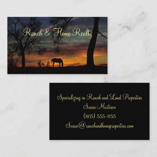 Visitekaartjes van Ranch Real Estate (Voorkant / Achterkant)