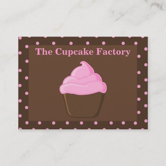 Visitekaartjes van roze en bruine perskoeken "chub (Voorkant)