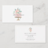 Visitekaartjes van roze Floral Cake Bakery (Voorkant / Achterkant)