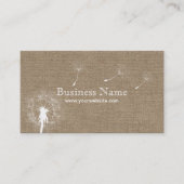 Visitekaartjes van Rustic Dandelion Bgloing Burlap (Voorkant)