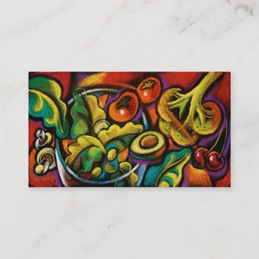 Visitekaartjes van salade in de gezondheidszorg (Voorkant)