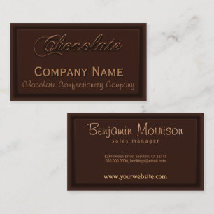 Visitekaartjes van suikerwerk met Thin Chocolade