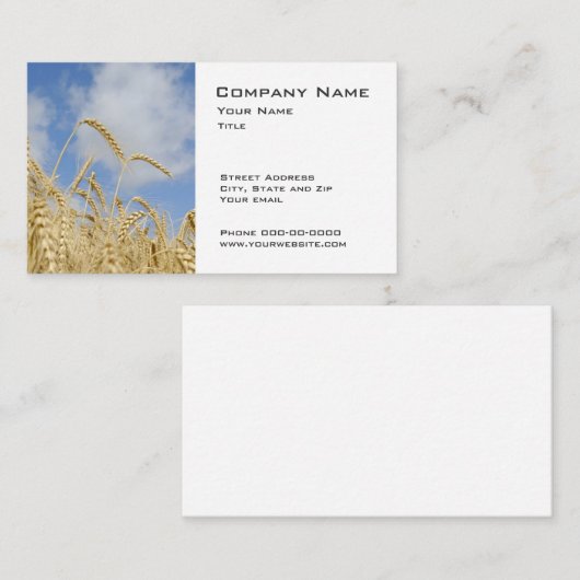 Visitekaartjes van tarweboeren (Voorkant / Achterkant)