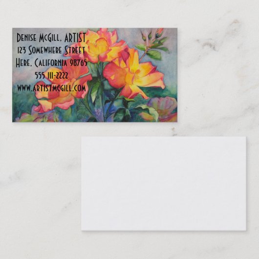 Visitekaartjes van theeRoos (Voorkant / Achterkant)