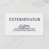 Visitekaartjes van uitscheidingsmachines (Cockroac (Achterkant)