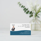 Visitekaartjes van verzekeringsagent Foto-ontwerp (Staand voorkant)