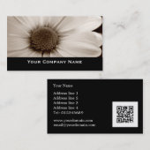 Visitekaartjes van witte chrysanthemum sepia (Voorkant / Achterkant)