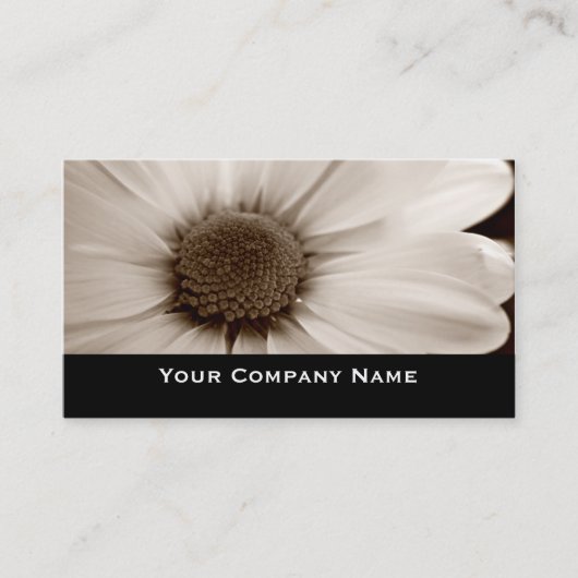 Visitekaartjes van witte chrysanthemum sepia (Voorkant)