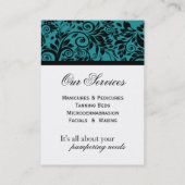 Visitekaartjes van zalm en spa (Achterkant)