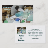 Visitekaartjes van zeeglazen Blauwe douanefrassiel (Voorkant / Achterkant)