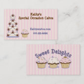 Visitekaartjes van zoete roze staven (Voorkant / Achterkant)